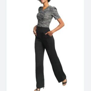 Dress The Population Anais Metallic Tweed Jumpsuit In Black sz L